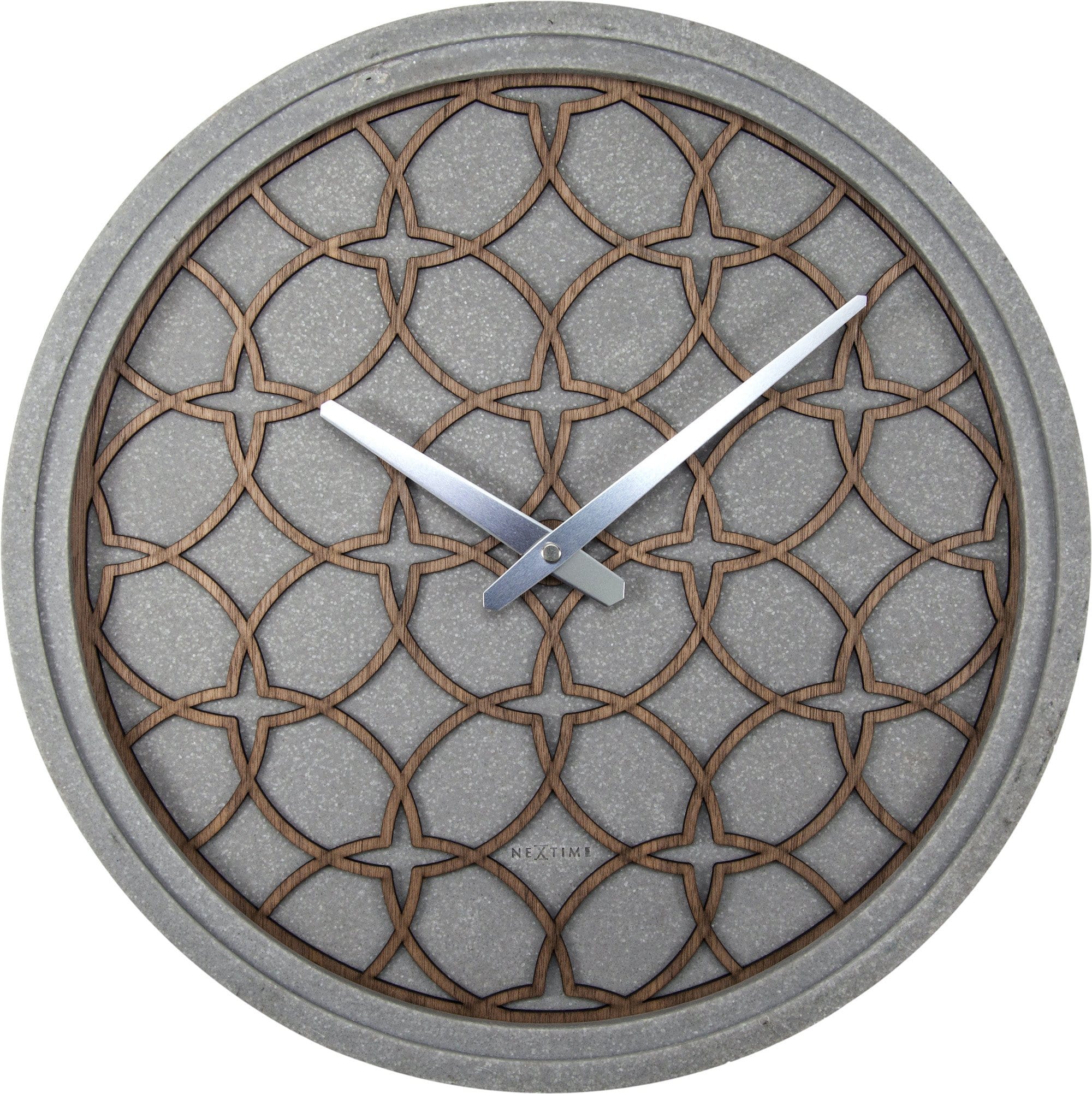 NeXtime Clocks wall clock, 39.5 cm, with a concrete and wood design, featuring the 'Concreto Love' style.